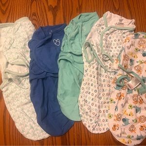 Set of 5 ‘swaddle me’ swaddles - NWOT